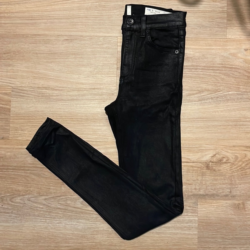 RAG & BONE HIGH RISE COATED SKINNY